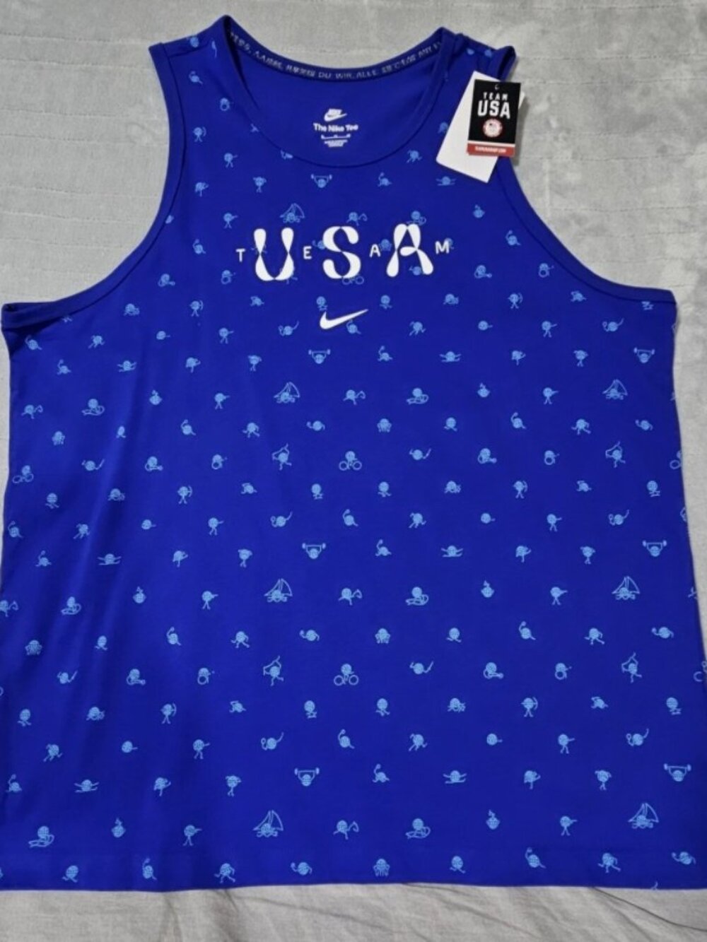 Nike Team USA Olympic Club Men's Tank Top Size XL  All Over Print FN0879-417